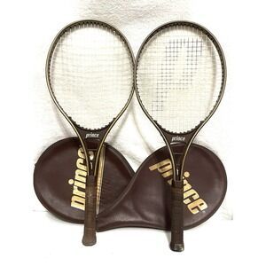 Prince International Aluminium Tennis Racquet 4 1/4 No. 2 set of two + Covers